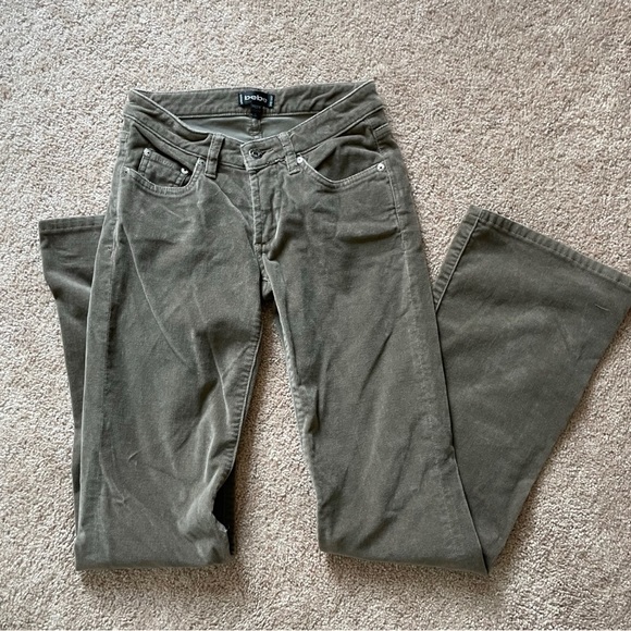 Bebe Women’s Olive Green Corduroy Pants Size 25 - Picture 2 of 9